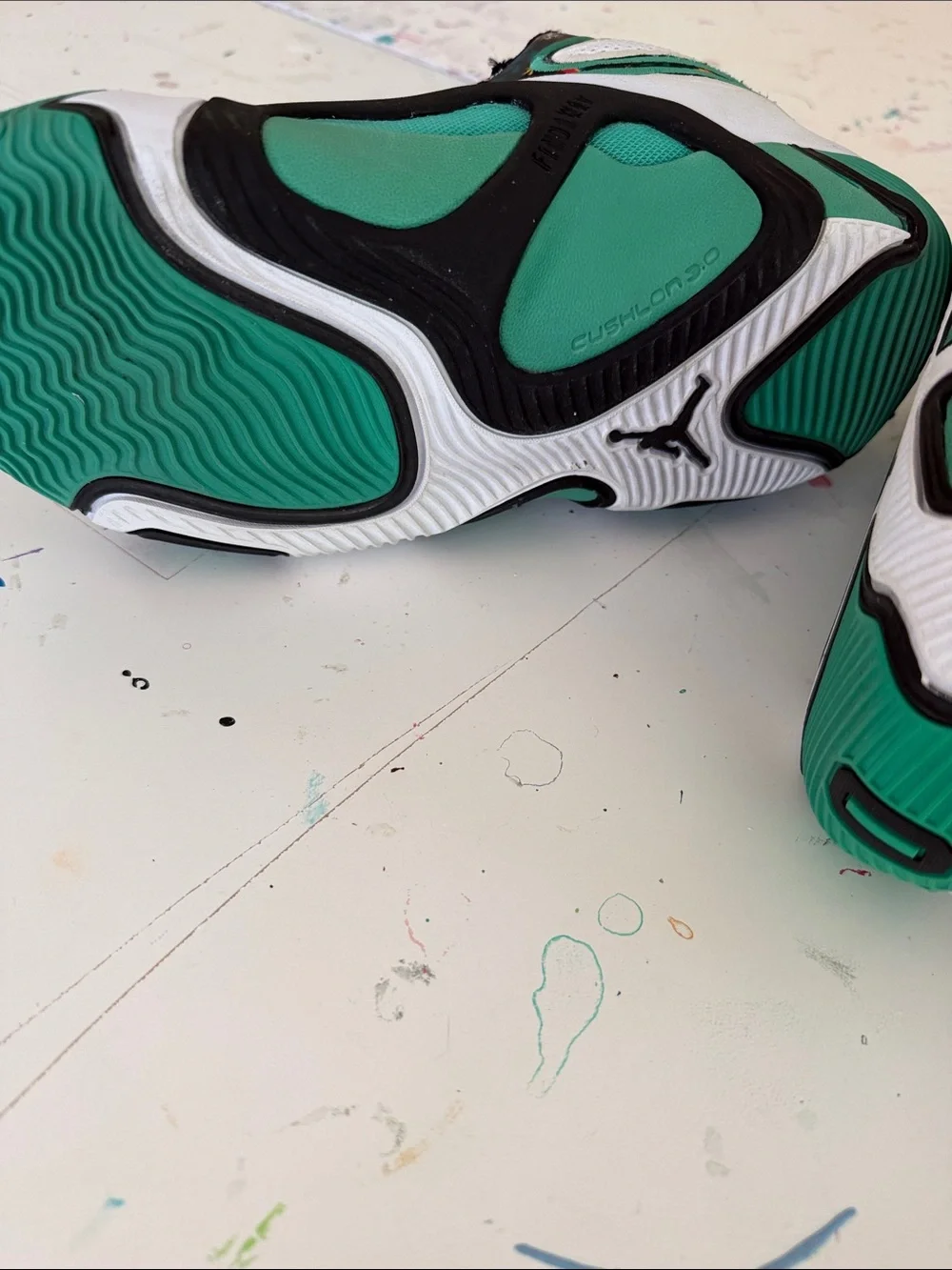 Jason Tatum Nike Kids White & Black Sneakers with Green Accents